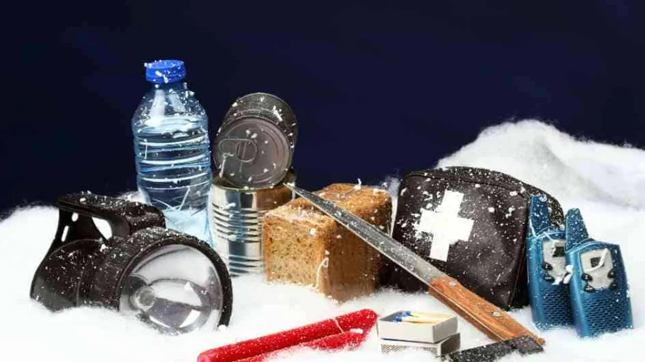 Close up on a plate of mashed potatoes, topped with baked pork chops with cream of mushroom soup, and a side of green beans.